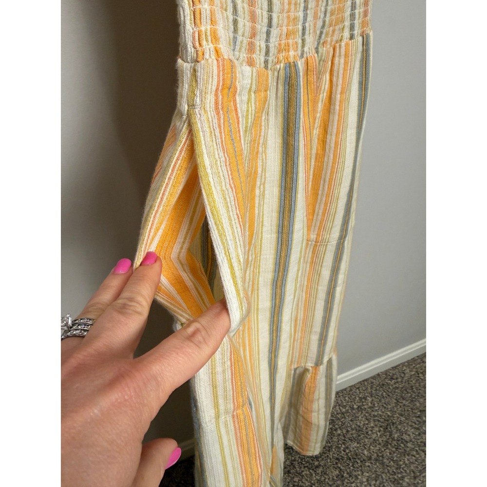 Prana California Dreaming 100% Organic Cotton Golden Hour Stripe Maxi Dress XS - Picture 6 of 15
